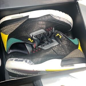 Men's Black and Yellow Sneakers